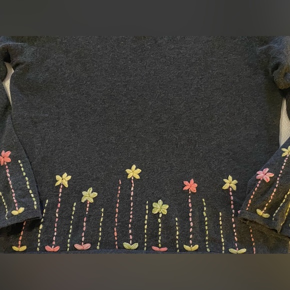 Anthropologie Cousin Johnny v-neck pullover, angora/cashmere blend (L) - Picture 2 of 7